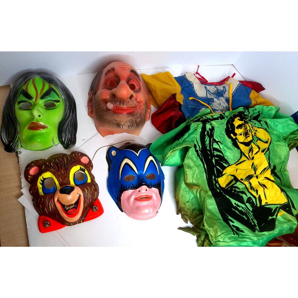 Vintage Halloween Masks Costume Ben Cooper Lot Set Of 6 READ AS IS